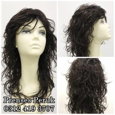 Kestane Tonu Doğal Dalgalı Katlı Kesim Model Kaliteli Peruk