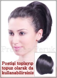 Kısa Düz Sentetik Postiş - Thumbnail