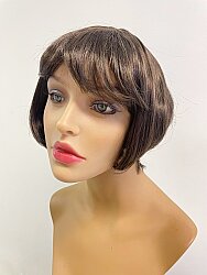 Kısa Küt Kahküllü Sentetik Saç Peruk - 4