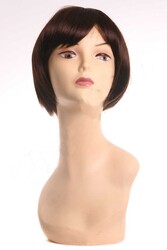 Kısa Küt Sentetik Peruk Çikolata Kahve - Thumbnail