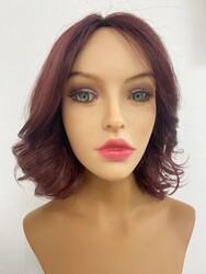 Prenses Peruk - Kızıl Renk Katlı Kesim Doğal Gerçek Saç Peruk