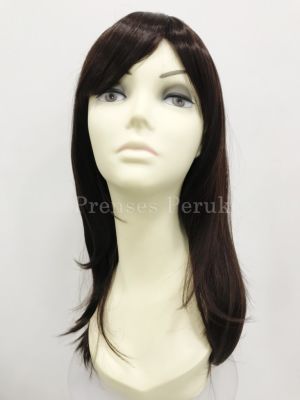 Koyu Çikolata Kahvesi Uzun Boy Gür Sentetik Peruk