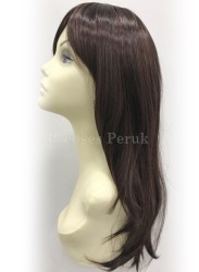 Koyu Çikolata Kahvesi Uzun Boy Gür Sentetik Peruk - Thumbnail