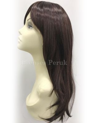 Koyu Çikolata Kahvesi Uzun Boy Gür Sentetik Peruk
