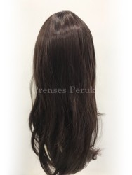 Koyu Çikolata Kahvesi Uzun Boy Gür Sentetik Peruk - Thumbnail