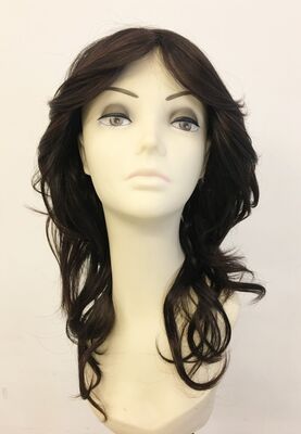 Koyu Kestane Hafif Işıltılı Doğal Model Peruk