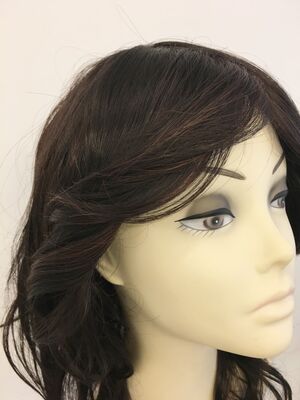 Koyu Kestane Hafif Işıltılı Doğal Model Peruk