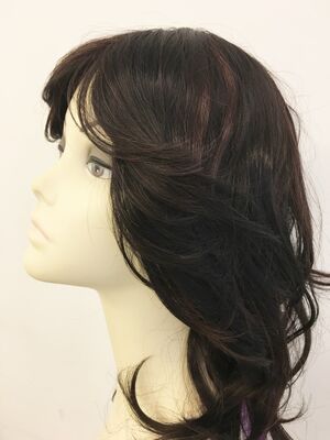 Koyu Kestane Hafif Işıltılı Doğal Model Peruk