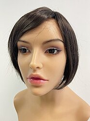 Koyu Kestane Küt Kesim Kahküllü Sentetik Peruk - 2