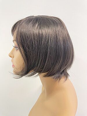 Koyu Kestane Küt Kesim Kahküllü Sentetik Peruk - 3