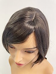 Koyu Kestane Küt Kesim Kahküllü Sentetik Peruk - 5