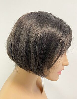 Koyu Kestane Küt Kesim Kahküllü Sentetik Peruk - 6