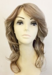 Küllü Kumral Röfleli Uzun Boy Katlı Kesim Yan Kahküllü Kaliteli Peruk - Thumbnail