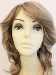 Küllü Kumral Röfleli Uzun Boy Katlı Kesim Yan Kahküllü Kaliteli Peruk - Thumbnail