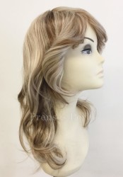 Küllü Kumral Röfleli Uzun Boy Katlı Kesim Yan Kahküllü Kaliteli Peruk - Thumbnail