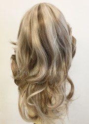 Küllü Kumral Röfleli Uzun Boy Katlı Kesim Yan Kahküllü Kaliteli Peruk - Thumbnail