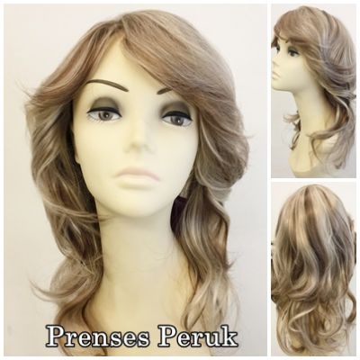 Küllü Kumral Röfleli Uzun Boy Katlı Kesim Yan Kahküllü Kaliteli Peruk