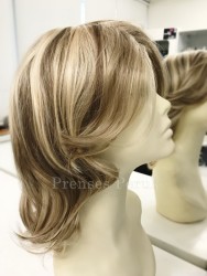 Küllü Sarı Röfleli Katlı Kesim Peruk - Thumbnail