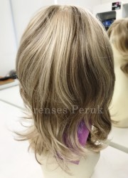 Küllü Sarı Röfleli Katlı Kesim Peruk - Thumbnail