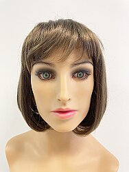 Kumral Renk Orta Boy Küt Model Sentetik Peruk