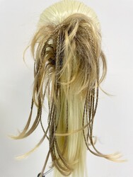 Kumral Röfleli Örgülü Hazır Topuz Modeli - Thumbnail