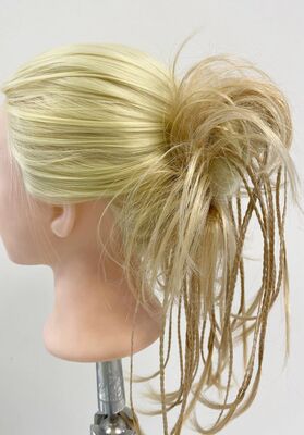 Lastikli Örgülü Hazır Topuz Sentetik Postiş