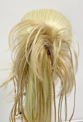 Lastikli Örgülü Hazır Topuz Sentetik Postiş