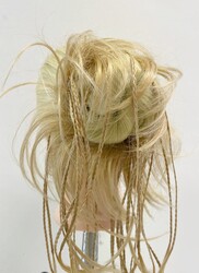 Lastikli Örgülü Hazır Topuz Sentetik Postiş - Thumbnail