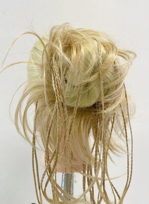 Lastikli Örgülü Hazır Topuz Sentetik Postiş