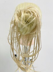 Lastikli Topuz Örgülü Model Sentetik Postiş - Thumbnail