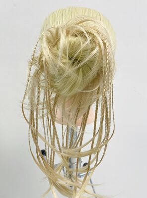 Lastikli Topuz Örgülü Model Sentetik Postiş