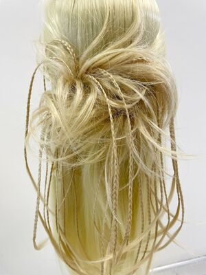 Lastikli Topuz Örgülü Model Sentetik Postiş