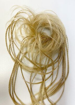 Lastikli Topuz Örgülü Model Sentetik Postiş