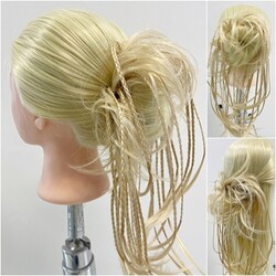 Lastikli Topuz Örgülü Model Sentetik Postiş - Thumbnail