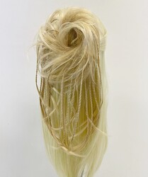 Prenses Peruk - Örgülü Saç Lastikli Topuz Postiş Modeli