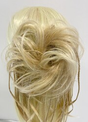 Örgülü Saç Lastikli Topuz Postiş Modeli - Thumbnail