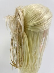 Örgülü Saç Lastikli Topuz Postiş Modeli - Thumbnail