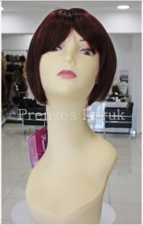 Patlıcan Mor Küt Sentetik Peruk - Thumbnail