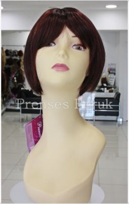 Patlıcan Mor Küt Sentetik Peruk