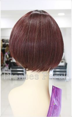 Patlıcan Mor Küt Sentetik Peruk