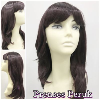 Patlıcan Moru Uzun Doğal Model Peruk