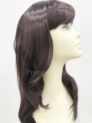 Patlıcan Moru Uzun Doğal Model Peruk - Thumbnail