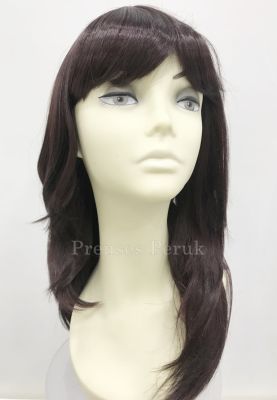 Patlıcan Moru Uzun Doğal Model Peruk