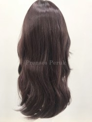 Patlıcan Moru Uzun Doğal Model Peruk - Thumbnail