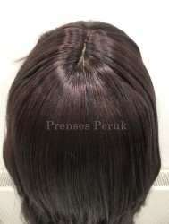 Patlıcan Moru Uzun Doğal Model Peruk - Thumbnail