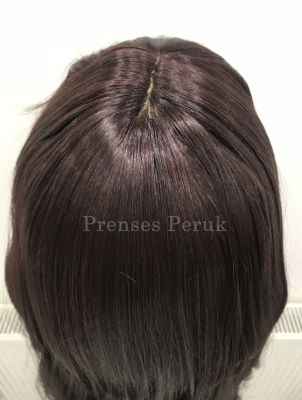 Patlıcan Moru Uzun Doğal Model Peruk