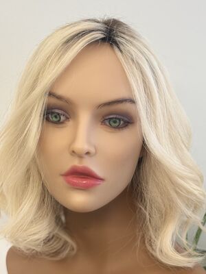 Platin Röfleli Deri Tepelikli Gerçek Saç Peruk