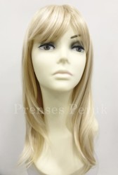 Platin Sarısı Kahküllü Uzun Boy Kaliteli Sentetik Peruk - Thumbnail
