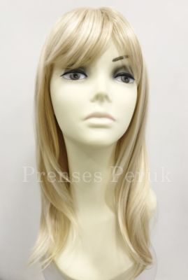Platin Sarısı Kahküllü Uzun Boy Kaliteli Sentetik Peruk