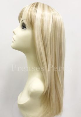 Platin Sarısı Kahküllü Uzun Boy Kaliteli Sentetik Peruk